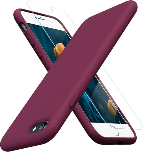 Miniatura 89 de Miracase Funda diseñada para iPhone 13, con protector de pantalla de vidrio templado, forro de microfibra suave antiarañazos, funda de goma