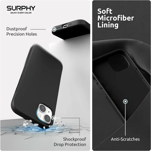 Miniatura 5 de SURPHY Funda magnética diseñada para iPhone 13 Mini, compatible con MagSafe (versión 2021 de 5.4 pulgadas), funda de silicona líquida con forro