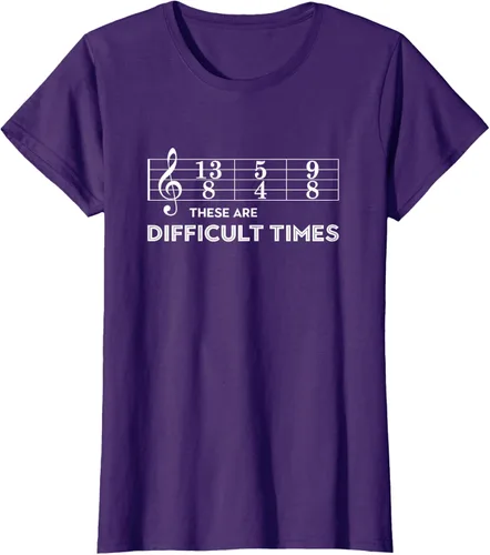 Miniatura 8 de Musician - Camiseta con texto en inglés "These are Difficult Times", talla S