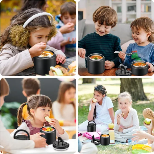 Miniatura 8 de BABHAMNESS Termo de sopa de 26 onzas para comida caliente para niños, frasco de comida aislado al vacío con tapa con hebilla, boca ancha, recipiente