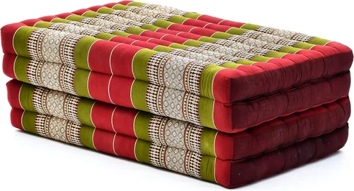 Miniatura 10 de Leewadee - Colchón tailandés plegable grande, 82 x 46 x 3 pulgadas, cama de invitados, cama triple plegable, cojín de masaje tailandés TV asiento