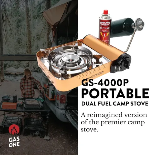 Miniatura 2 de Gas ONE GS-4000P - Estufa de campamento - Estufa de propano o butano de primera calidad con práctica funda de transporte - Patentada - Ideal