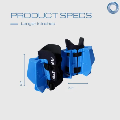 Miniatura 8 de Aquastrength Ultimate Bundle - Equipo funcional para ejercicios de piscina Pesas de agua Barbell, campanas y aletas Enlace a Ejercicios y Azul