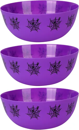 Miniatura 14 de 3 cuencos de plástico de Halloween para dulces, cuencos reutilizables para Halloween, suministros para fiestas de Halloween (fantasma negro)