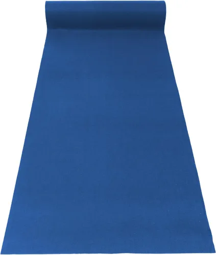 DYNAMI Alfombra gruesa azul para pasarela, 3 x 33 pies, 360 GSM, 0.197 in, antideslizante, para bodas, decoración de eventos especiales, doble cara