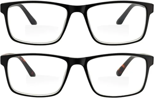 Miniatura 4 de Yogo Vision Bifocal Reading Glasses for Men and Women, Rectangle MultiFocal Readers with Spring Hinges, Retro Design