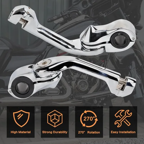 Miniatura 3 de Kit de montaje de clavija de carretera en ángulo largo de 1-1/4 pulgadas para Harley Touring Road King Street Glide Road Glide Electra Glide Softail