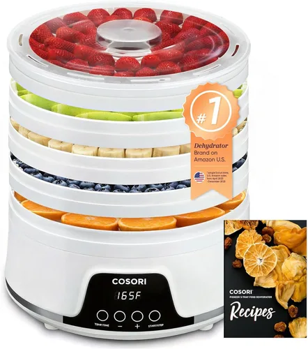 COSORI Máquina deshidratadora de alimentos para carne seca, 5 bandejas con control de temperatura de 165 °F y temporizador de 48 horas, secadora de