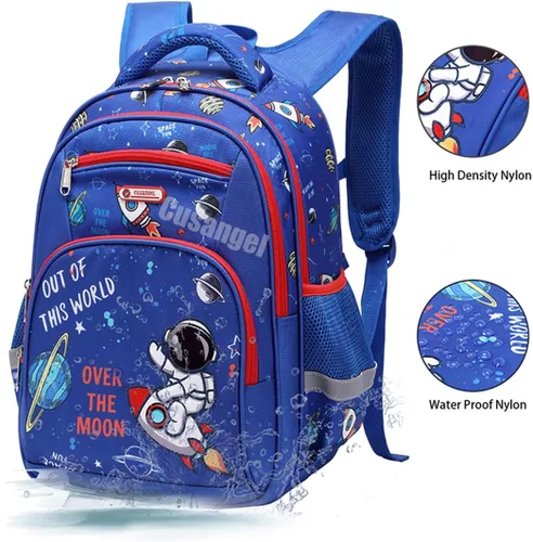 Miniatura 5 de Mochila para niños, mochila de jardín de infantes de 16 pulgadas, mochila de varios compartimentos, correa de pecho bolsillos laterales, 7 Mochila