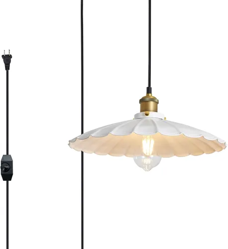 Miniatura 11 de Lámpara colgante negra, lámpara colgante retro de 9.8 pulgadas para dormitorio, luces colgantes brillantes de cocina, sala de estar, 6.5 pies
