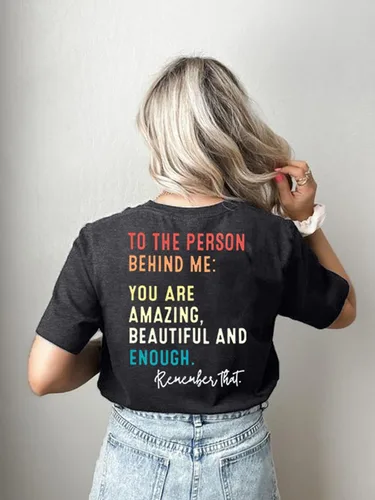 Miniatura 3 de MOUSYA Camiseta con texto en inglés You Matter to The Person Behind Me, You are Amazing Beautiful and Enough