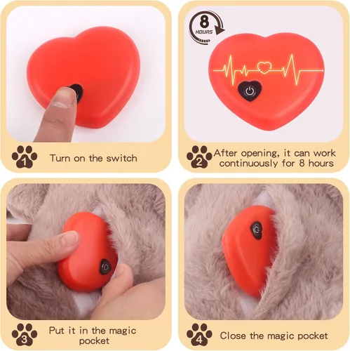 Miniatura 2 de BEVERLYSHARK Beverly Shark Juguete de latido del corazón para cachorros, ayuda para aliviar la ansiedad de los perros, juguete de entrenamiento