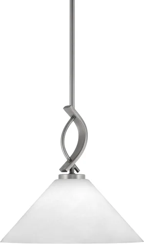 Miniatura 88 de Toltec Lighting Cavella Stem Colgado Mini colgante, acabado grafito, vidrio de muselina blanca de 4 pulgadas