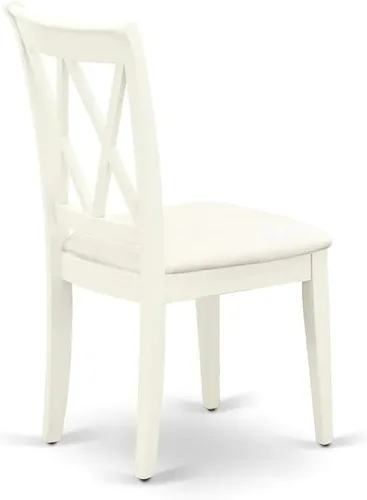 Miniatura 10 de East West Furniture DLCL5-WHI-C - Juego de mesa de comedor de 5 piezas, incluye una mesa de comedor redonda con gotas y 4 sillas tapizadas de tela