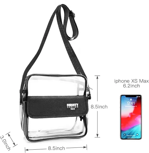 Miniatura 2 de Bandolera transparente NFL NCAA BTS PGA Stadium aprobada por NFL bolsa de hombro impermeable transparente con correa de hombro ajustable