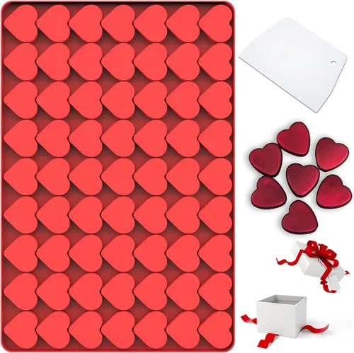 Miniatura 10 de Mini molde de silicona con forma de corazón, 150 cavidades en forma de corazón, moldes de chocolate para dulces, fondant, gomitas, gelatina, molde