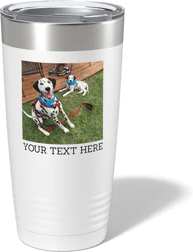 Miniatura 22 de Vaso personalizado de 20 onzas (17 colores) con foto impresa con aislamiento térmico de acero inoxidable recubierto de polvo con tapa, regalo