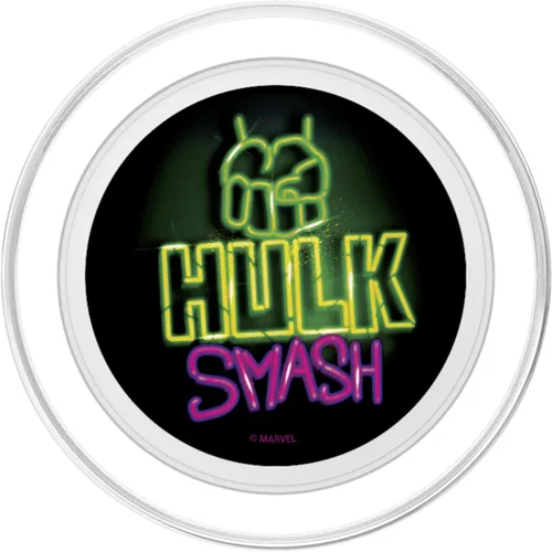 Miniatura 2 de Marvel Avengers Hulk Smash Neon PopSockets MagSafe PopGrip para iPhone