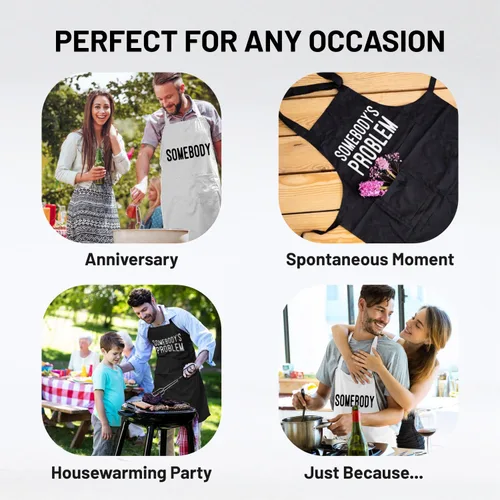 Miniatura 3 de Divertidos delantales para parejas, ideas de regalo para él, juego de cocina de cocina, cumpleaños, boda, compromiso, despedida de soltera