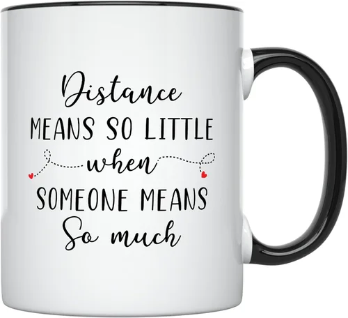 YouNique Designs Regalos para relaciones a larga distancia: taza de café portátil de 11 onzas, regalos de larga distancia para parejas para novio,