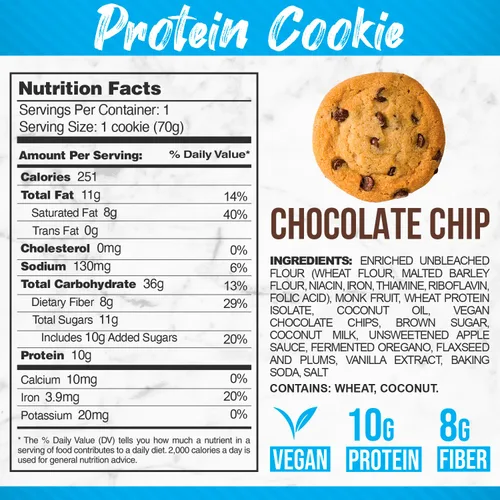 Miniatura 3 de Forzagen Muscle Treats - Galletas de proteína con 2 sabores disponibles, chispas de chocolate y chocolate de medianoche