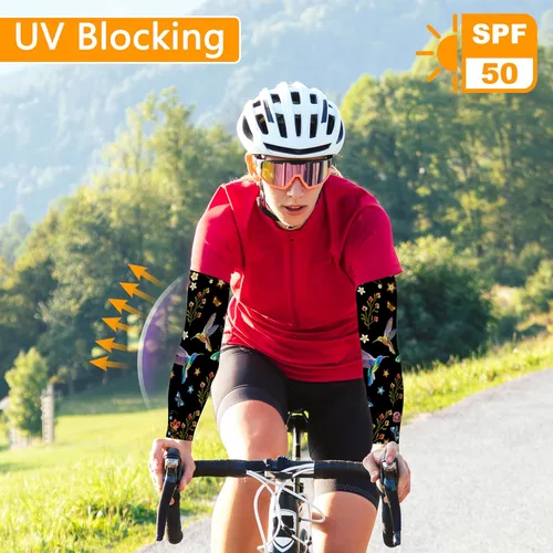 Miniatura 4 de Mangas de jardín para mujer, estilo bohemio, con agujeros para el pulgar, protección solar UV, mangas para los brazos para mujer