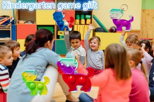 Miniatura 4 de Paquete de 20 paquetes de mochila a granel para perros, llavero mini pop Fidget verano estudiantes regalos de fiesta, premio de burbujas