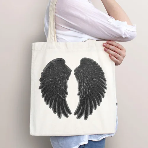 Miniatura 5 de Artibetter Angel Wing Embroidery Sequin Patches 2pcs Medium Black Iron-on Applique for DIY Clothing Repair and Decoration, Large Sewing Supplies for