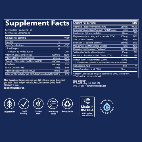Miniatura 3 de Power Pak, suplemento dietario: electrolitos, stamina, minerales traza- Sin OMG, ESPP04, 30, Explosión Naranja, 1, 1