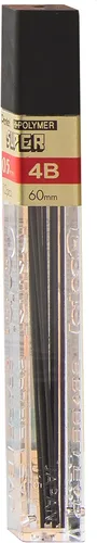 Miniatura 3 de Pentel Super Hi-Polymer - Recambio de plomo, 0.020 in, fino, 4B, 144 piezas de plomo (C505-4B)