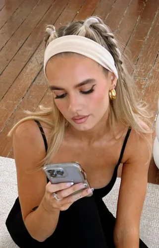 Miniatura 6 de Diademas elásticas antideslizantes de tela suave para mujer, paquete de 16 unidades, para yoga, correr, accesorios deportivos para el cabello