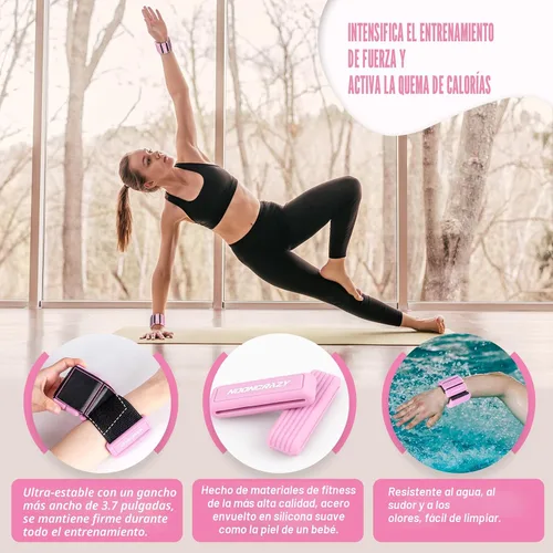 Miniatura 2 de Pilates - Pesas de tobillo y muñeca para mujer, juego de 2 pesas portátiles y fuertes para brazos y piernas (1 libra/2.2 libras cada una), pesas