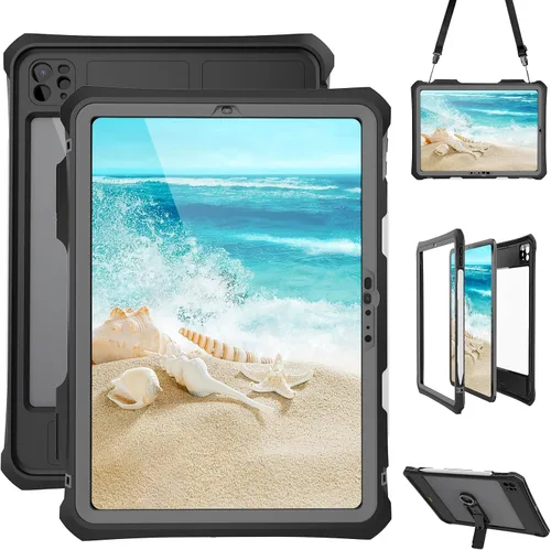 Miniatura 8 de Funda impermeable compatible con iPad Air de 11 pulgadas (M2)/5ª/4ª generación de 10.9 pulgadas, funda protectora de cuerpo completo con protector