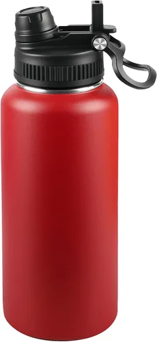 Miniatura 86 de Botella de agua aislada de 22 onzas, tapa 2 en 1 a prueba de fugas (sorbo/pajilla) + asa, botella de acero inoxidable para deportes, viajes, trabajo