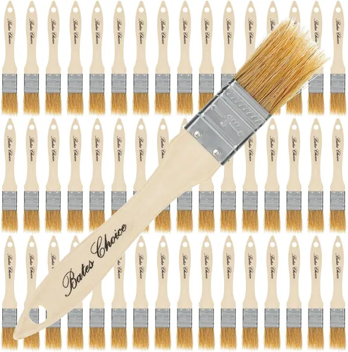 Miniatura 20 de Bates - Pinceles de pintura de cerdas naturales de 1 pulgada, juego de 16 unidades para pintura de astillas, tinte de madera y uso general