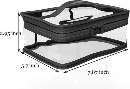 Miniatura 2 de Bolsa de maquillaje con cremallera impermeable portátil bolsa de almacenamiento de viaje 2 uds., Negro -, Pvc