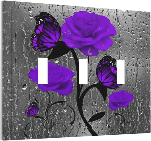 Miniatura 68 de Cubierta de interruptor de luz rosa brillante con purpurina de 1 banda, sin dispositivo, placa de pared en blanco decorativa para adolescentes, Rosa