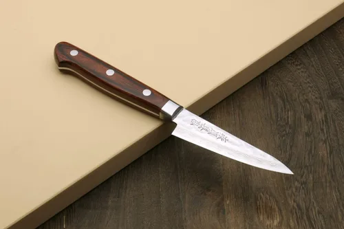 Miniatura 9 de Yoshihiro VG10 Cuchillo de utilidad para pelar de acero inoxidable de Damasco martillado de 16 capas (3.2" (80mm))