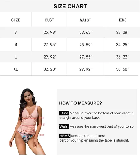 Miniatura 7 de AGERWAY Conjunto de tankini de dos piezas para mujer, cuello en V, fruncido, sexy, adelgazante, control de abdomen