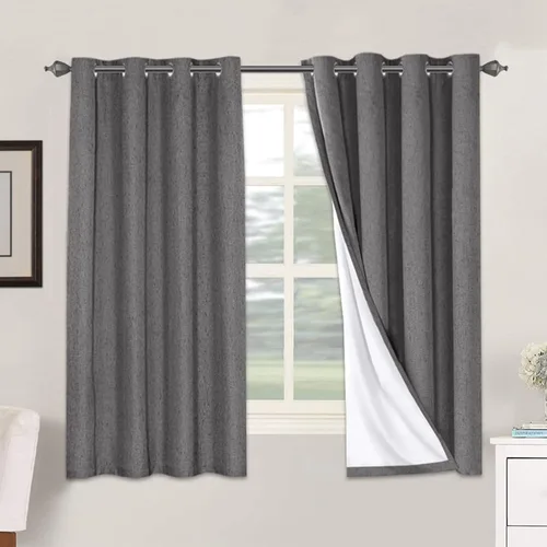 Miniatura 197 de H.VERSAILTEX Cortinas opacas de lino de 72 pulgadas de largo, 100% absolutamente opacas, con aislamiento térmico, con textura de lino, cortinas