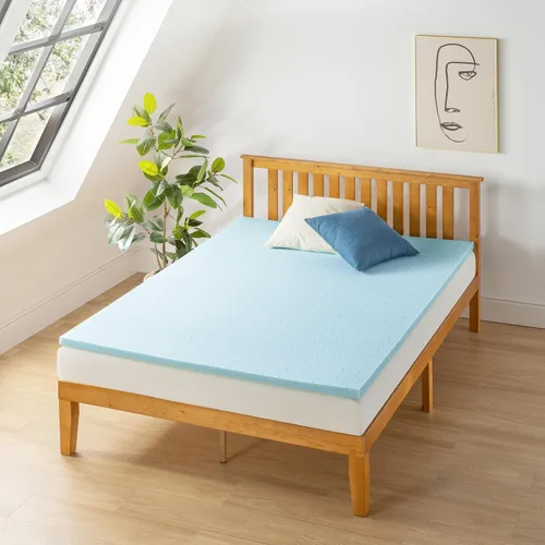 Miniatura 2 de Best Price Mattress - Cubrecolchón ventilado de espuma viscoelástica de 1.5 pulgadas, infusión de gel refrescante, certificado CertiPUR-US
