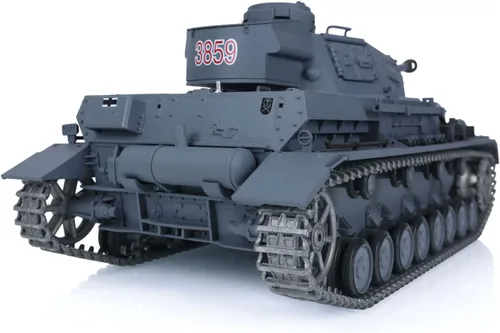 Miniatura 4 de Heng Long US en stock, tanque RC 1/16 7.0 actualizado alemán Panzer Iv F2 RTR RC Tank 3859 pistas de metal Torreta giratoria de 340° generador
