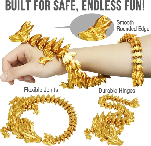 Miniatura 3 de Huevos de dragón con dragón en el interior, regalos divertidos sorpresa impresos en 3D para niños, juguetes fidget de dragón articulado para Oro