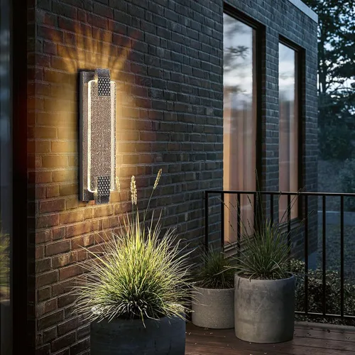 Miniatura 9 de camuucci Luz para exteriores del anochecer al amanecer, luces LED de porche de 15.7 pulgadas para exteriores, impermeable, moderno, soporte de pared