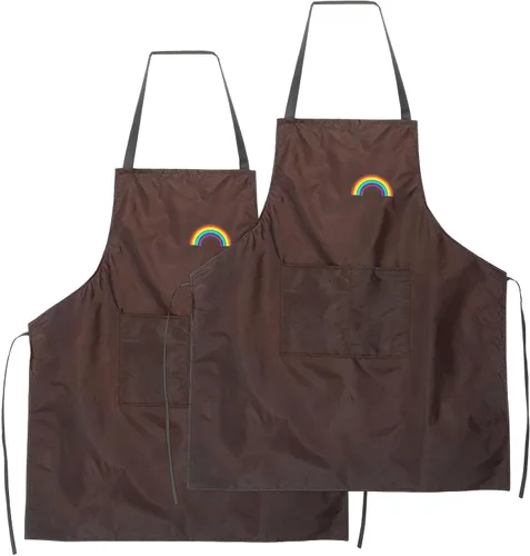 Miniatura 11 de HARFINGTON Delantal de cocina unisex para restaurante no ajustable, lavable, con 2 bolsillos