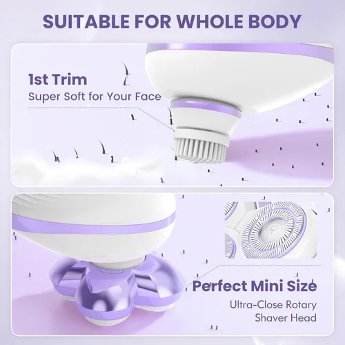 Miniatura 4 de Electric Razors for Women - Upgraded Electric Shaver for Women with Magnetic Heads, Rotary Hair Remover Kit for Legs Bikini Face, Lady Trimmer for