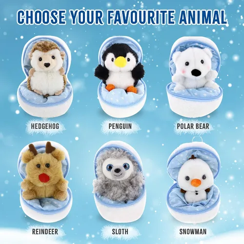 Miniatura 6 de Snowball - Huevo sorpresa con cremallera – 6 pulgadas – Lindo y suave surtido de juguetes de peluche para amigos, familia de todas las edades – Oso