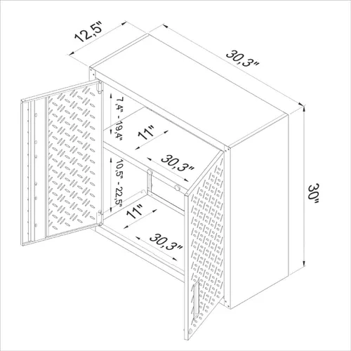 Miniatura 3 de Manhattan Comfort Fortress - Armario de almacenamiento flotante para garaje, negro/gris