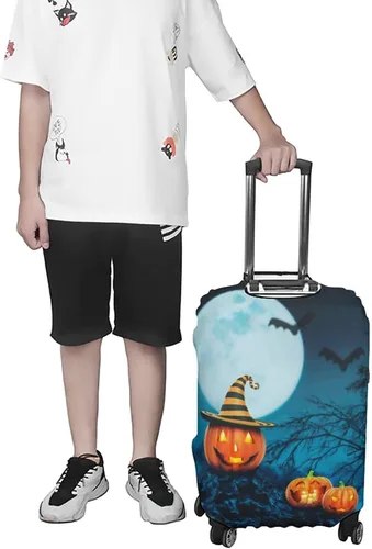 Miniatura 5 de Happy Helloween Night Travel Luggage Cover Anti-Scratch Suitcase Protector Washable Baggage XL