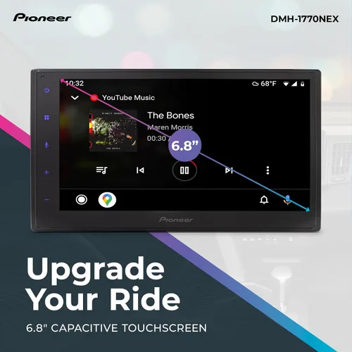Miniatura 2 de Pioneer DMH-1770NEX Receptor multimedia digital de doble DIN, Apple CarPlay con cable y Android Auto, pantalla táctil capacitiva de 6.8